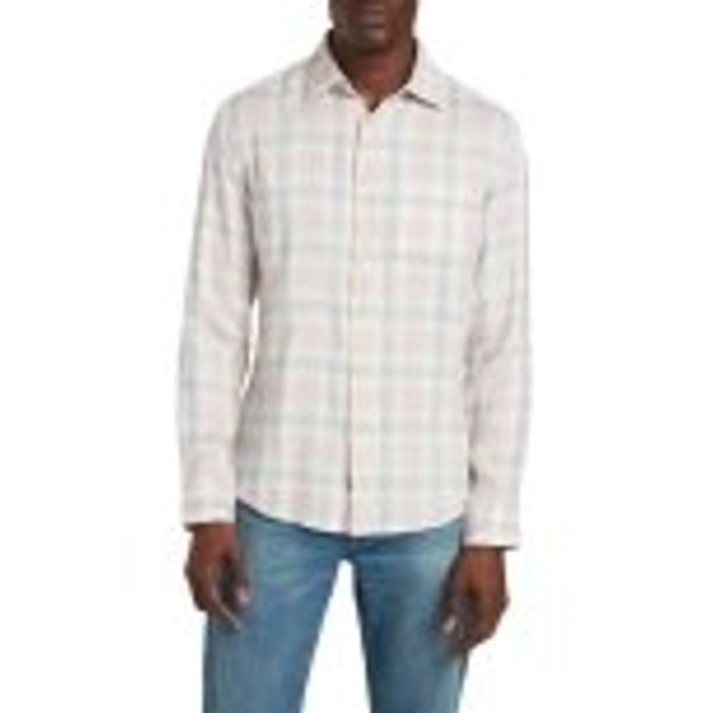 Faherty Weekend Blend Shirt Mauve Field Plaid Size XL New With Tags